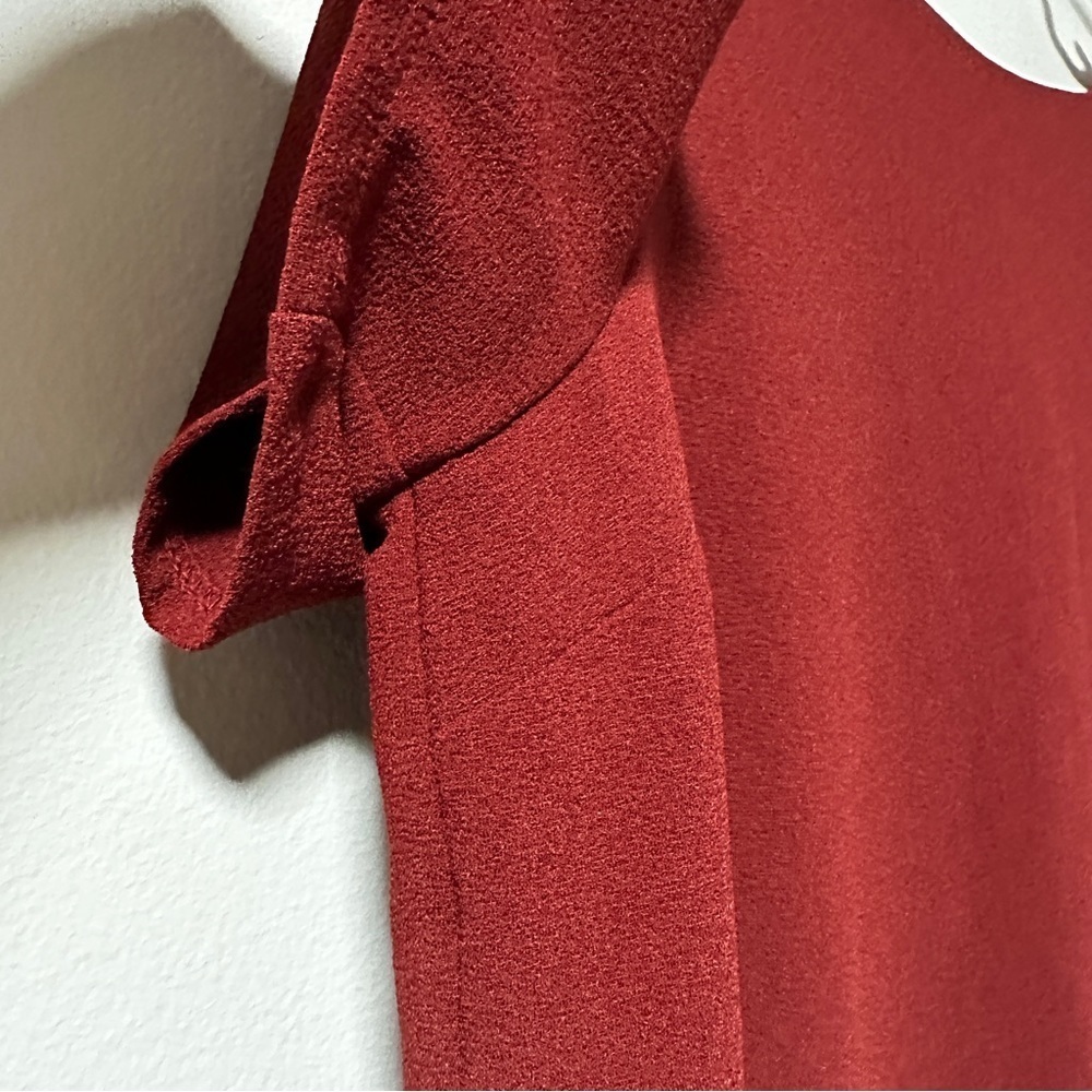 Charming Charlie Maroon Red Shift Dress Short Sleeve Women’s Size Large Spring - Picture 5 of 11